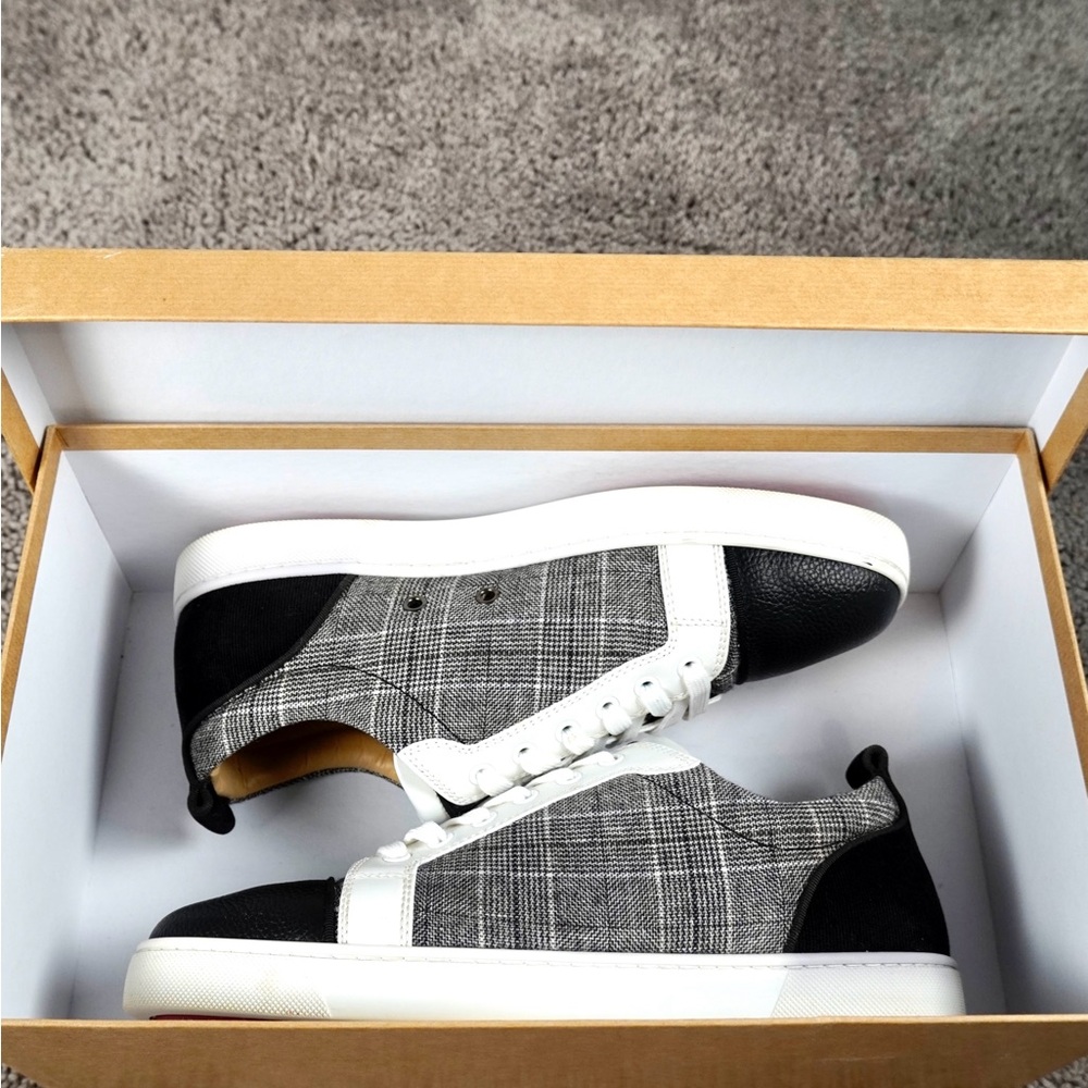 Christian Louboutin Black and White Plaid Sneakers- FINAL SALE